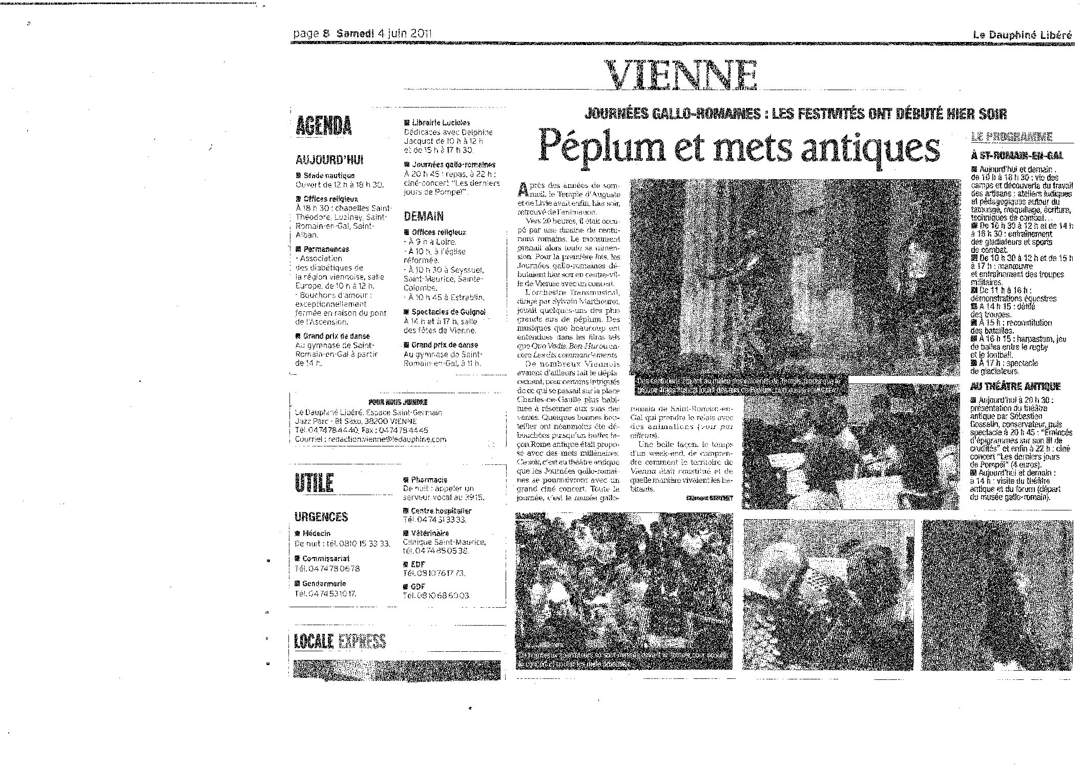 Le Dauphiné Libéré (samedi 4 juin 2011. Page 8)